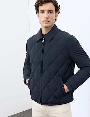 Diamond Quilted Collared Jacket