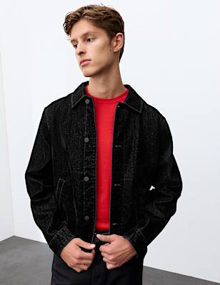 Flocked Denim Jacket
