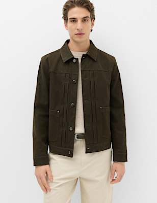 Faux Suede Utility Jacket