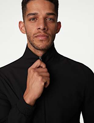 Funnel Neck Stretch Bomber Jacket