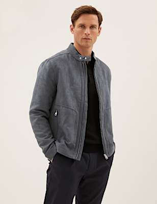 Faux Suede Biker Jacket
