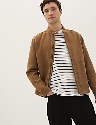 Faux Suede Biker Jacket