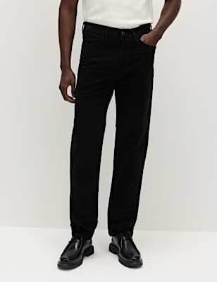 Straight Fit Italian Moleskin 5 Pocket Trousers