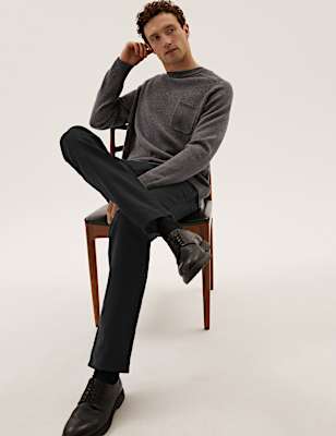 Pure Cotton Plain Regular Fit Trouser