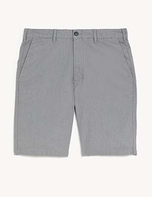 Linen Mix Plain Regular Fit Shorts