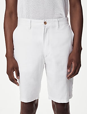 Linen Mix Plain Regular Fit Shorts