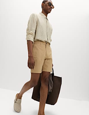 Half-Elasticated Waist Stretch Chino Shorts