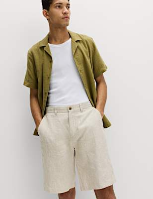 Loose Fit Pure Linen Chino Shorts