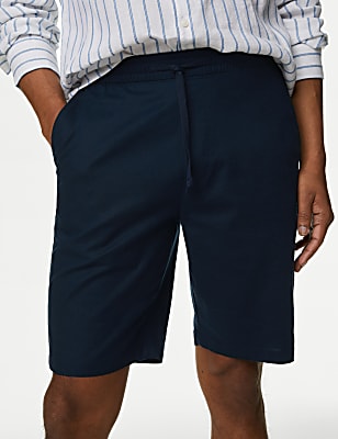 Linen Blend Elasticated Waist Stretch Shorts