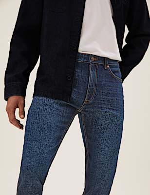 Slim Fit Vintage Wash Stretch Jeans