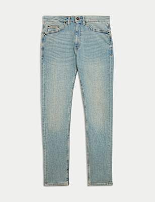 Slim Fit Vintage Wash Stretch Jeans