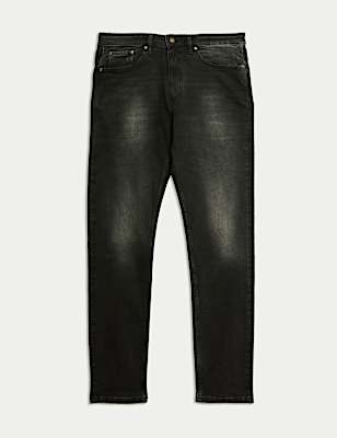 Slim Fit Vintage Wash Stretch Jeans