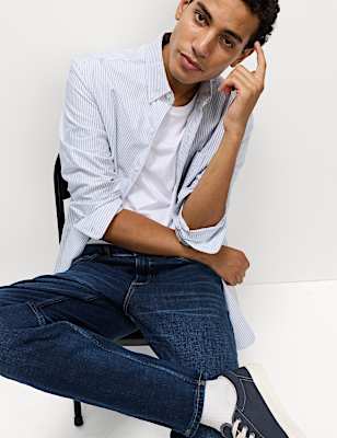 Authentic Tapered Fit Stretch Jeans