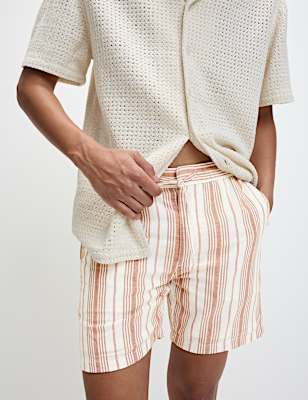 Pure Cotton Striped Shorter Shorts