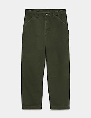 Loose Fit Pure Cotton Utility Trousers
