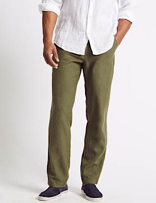 Regular Fit Linen Rich Trousers