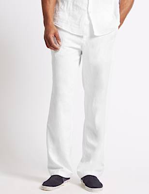 Regular Fit Linen Rich Trousers