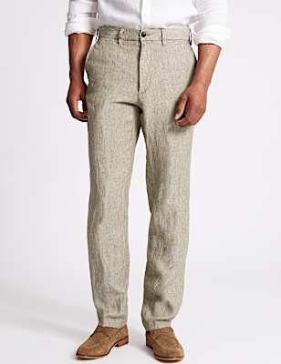 Tailored Fit Pure Linen Trousers