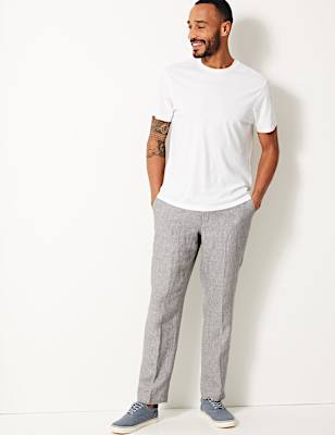 Tailored Fit Pure Linen Trousers