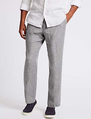 Tailored Fit Pure Linen Trousers