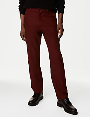 Linen Mix Plain Regular Fit Trousers