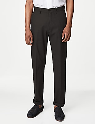 Regular Fit Linen Blend Stretch Chinos