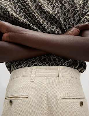 Regular Fit Cotton Linen Blend Chinos