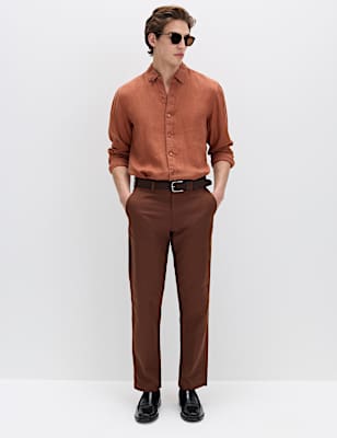 Regular Fit Linen Blend Chinos