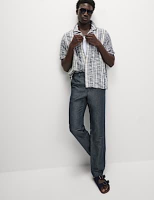 Regular Fit Cotton Linen Blend Chinos