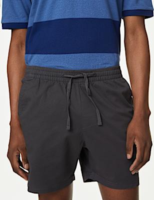 Elasticated Waist Shorter Length Stretch Shorts'