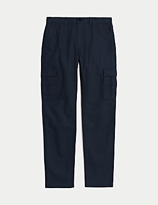 Tapered Fit Pure Cotton Cargo Trousers