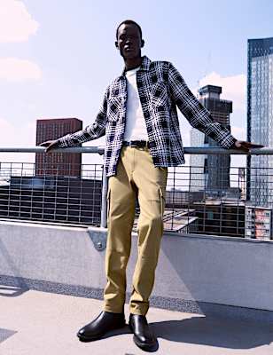 Tapered Fit Stretch Cargo Trousers