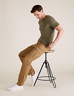Straight Fit Organic Cotton Cargo Trousers