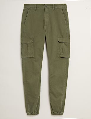 Slim Fit Cuffed Cargo Trousers