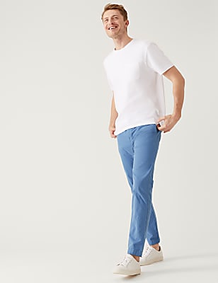 Slim Fit Half Elasticated Waist Trousers