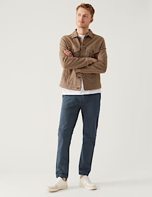 Slim Fit Half Elasticated Waist Trousers