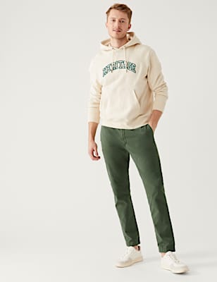 Slim Fit Half Elasticated Waist Trousers