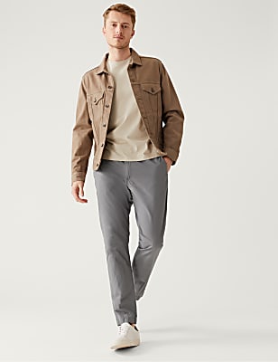 Slim Fit Half Elasticated Waist Trousers