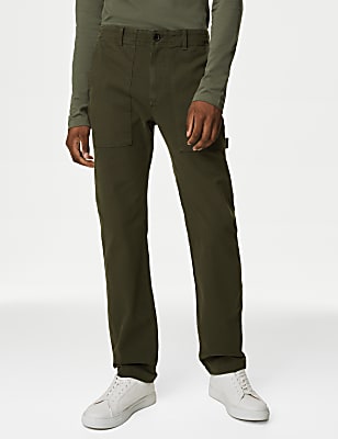 Straight Fit Utility Stretch Trousers