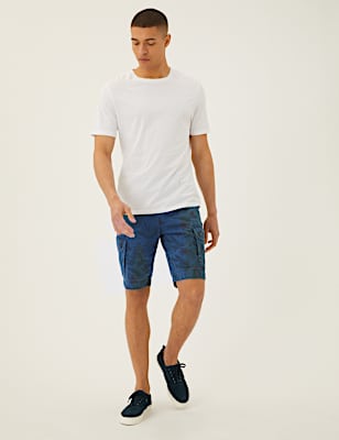 Pure Cotton Printed Cargo Shorts