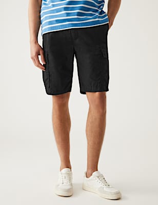 Pure Cotton Elasticated Waist Cargo Shorts