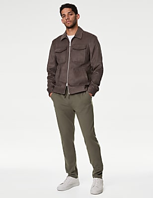 Tapered Fit Stretch Twill Trousers