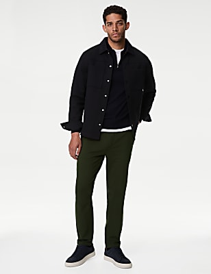 Tapered Fit Stretch Twill Trousers