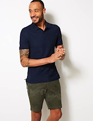 Cotton Rich Printed Shorts with Stretch