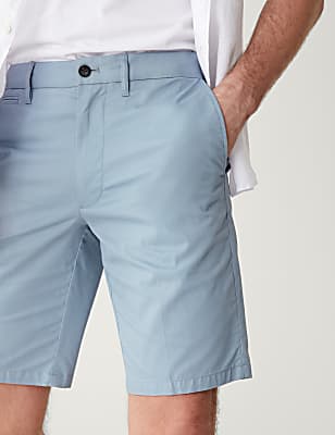 Cotton Mix Plain Regular Fit Chino Shorts