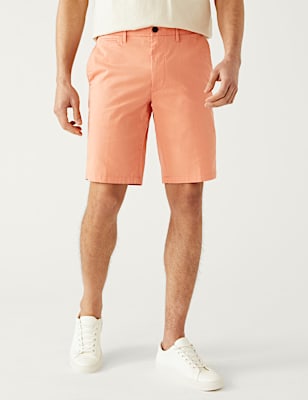 Cotton Mix Plain Regular Fit Chino Shorts