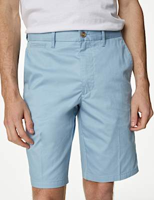 Cotton Mix Plain Regular Fit Chino Shorts