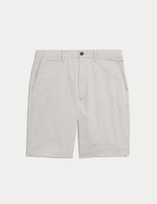 Cotton Mix Plain Regular Fit Chino Shorts