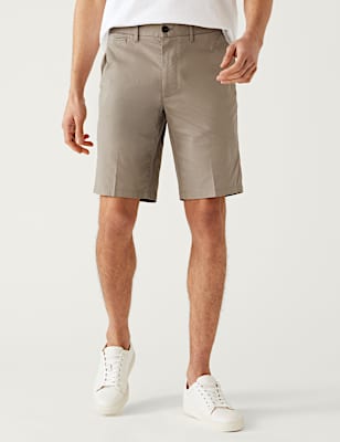 Cotton Mix Plain Regular Fit Chino Shorts