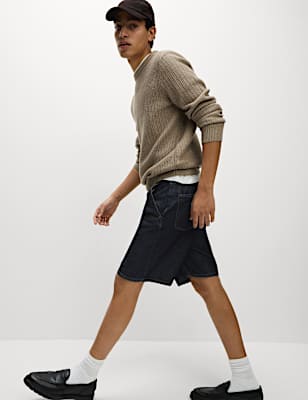 Straight Fit Lightweight Denim Shorts